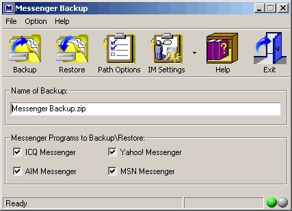 Messenger Backup Screenshot